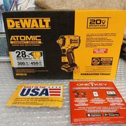 NEW DEWALT 20V BRUSHLESS ATOMIC 1/2 IMPACT WRENCH 