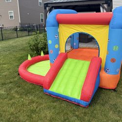 Inflatable Bounce House, Kids Castle Slide Bouncer for Children Jumping Outdoor and Indoor Party