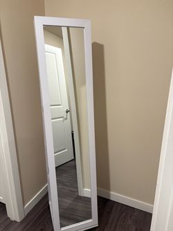 Full Length White Framed Floor Mirror