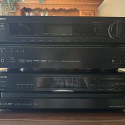 Onkyo Receiver And 6 Disk CD Changer