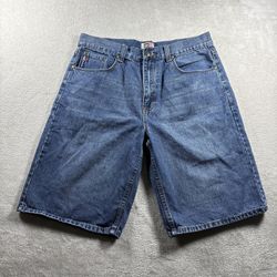 Vintage 90’s Y2K Phat Farm Shorts Men’s 34 Blue Baggy Denim Skater Jorts #1740