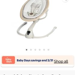 Maxi-Cosi Cassia Baby Swings for Infants: Smart Portable Baby Swing with Music, Lightweight & Foldable Baby Swing, 360 Rotation Infant Swing, Classic 
