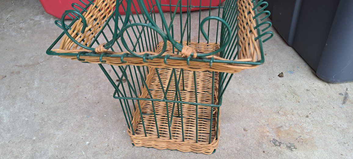 Wicker And Wire Basket