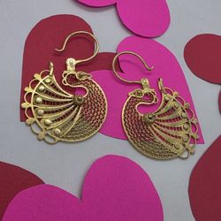 Peacock Gold Earrings