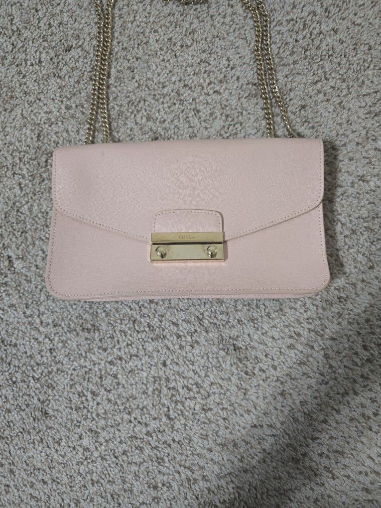 Furla Julia Saffiano leather chain shoulder bag