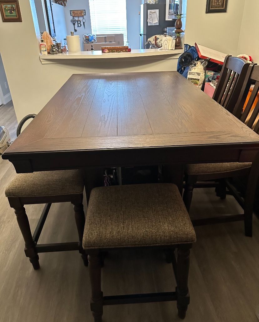 Kitchen Dining Room Set Heavy Solid Wood Like New