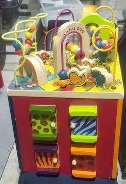 Colorful Wooden Activity Cube - Fun and Educational Toy for Kids