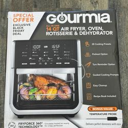 Gourmia GAF1290 All-in-One 14 QT Air Fryer, Oven, Rotisserie, Dehydrator with 12 Cooking Functions