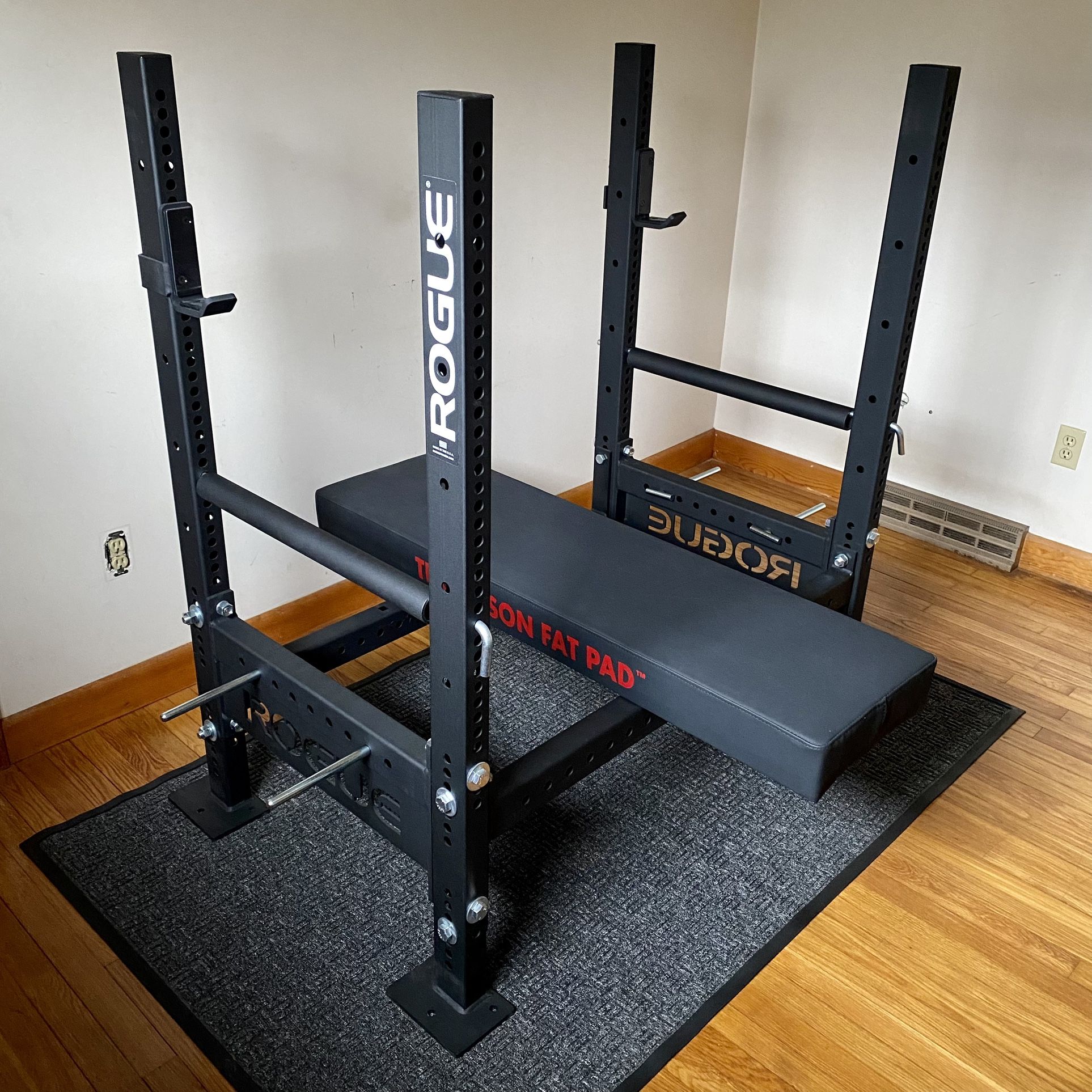 Rogue Fitness Westside Bench 2.0 & Thompson Fat Pad, Heavy Duty 1000+LB Capacity