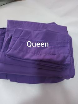 Set of Queen Purple Bed Sheet