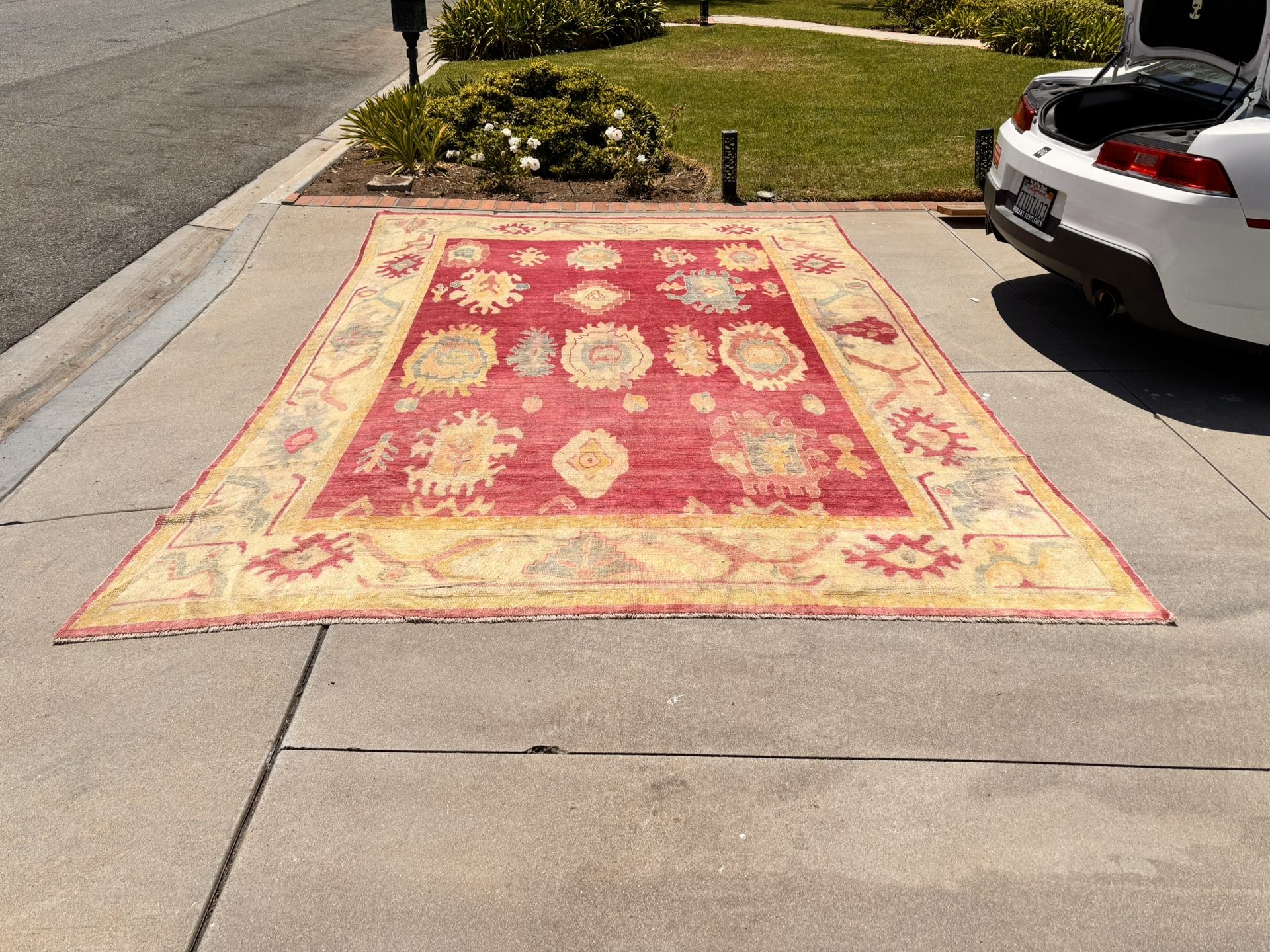 Turkish Oushak wool, Hand Knotted Natural Veggie Dyes. 13ft By 11ft