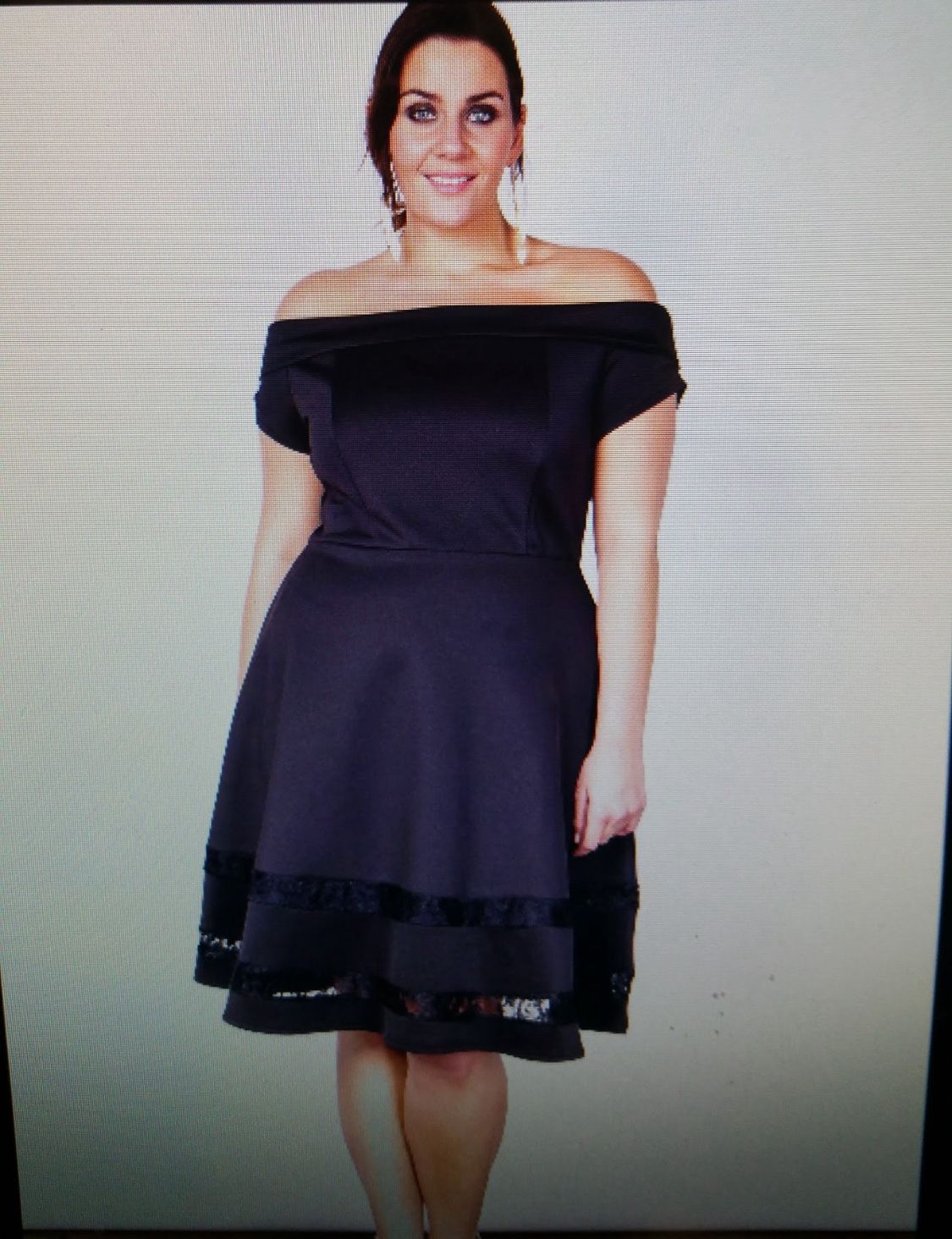 Navy Blue Off Shoulder Dress Plus