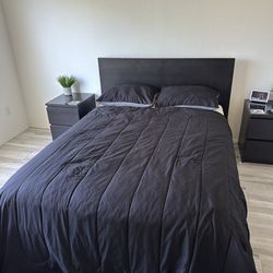 IKEA Malm Bed Frame & Nightstands