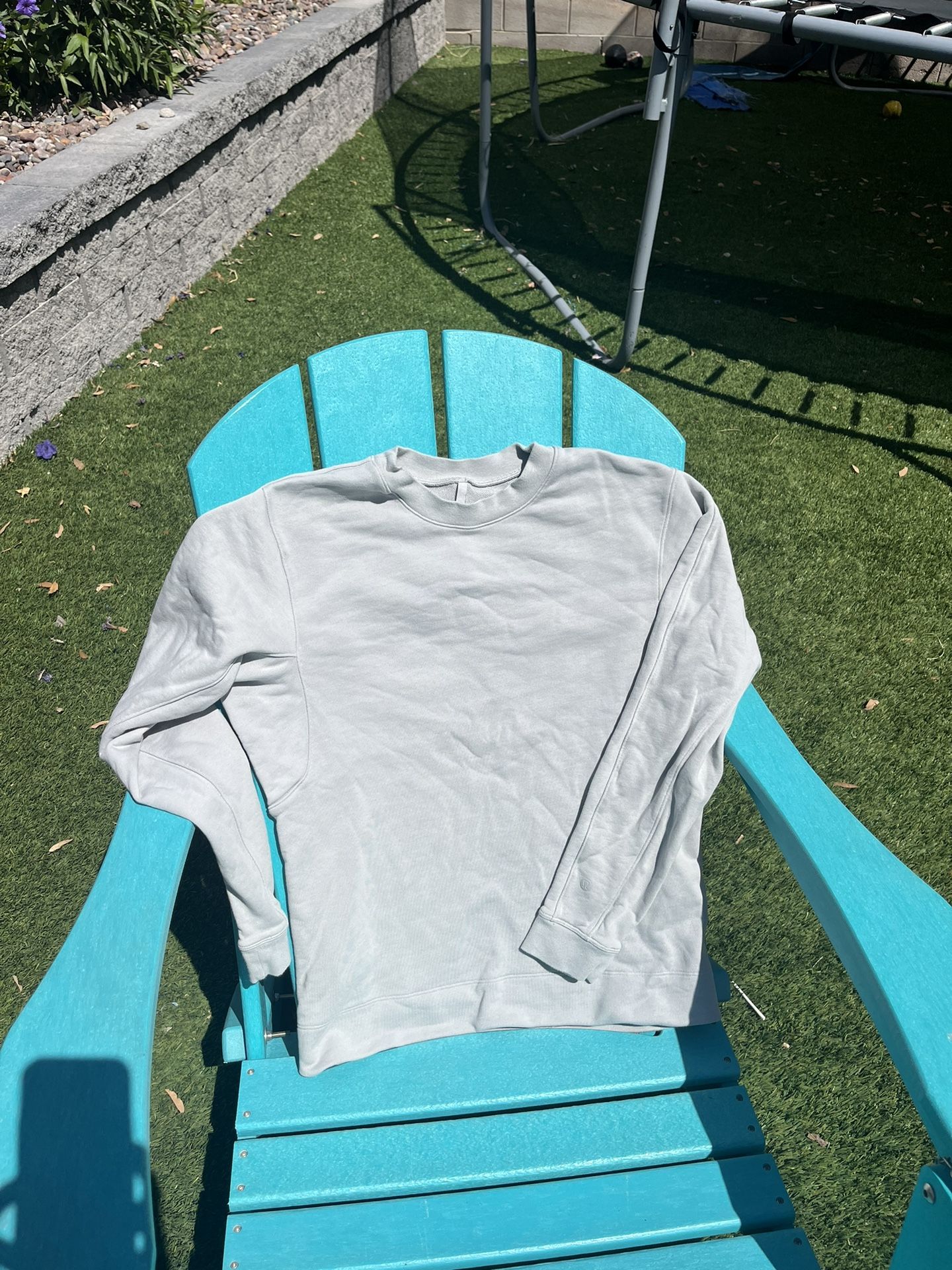 Lululemon French Terry Oversized Long Sleeve Crew Vintage Seal Gray mens Small M3DF8S