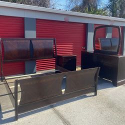 Brown King Bedroom Furniture Dresser Set 