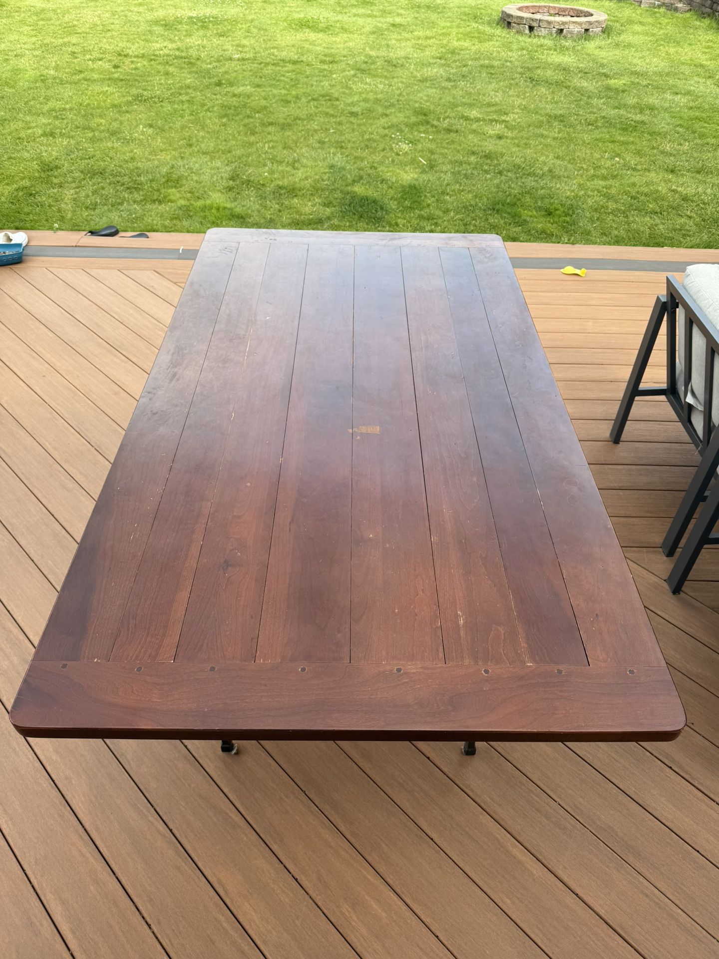 Solid Wood And Steel Table
