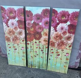 Beautiful 3-piece floral wall art set, perfect for brightening up any living room, bedroom, or office space. 	•	Each piece measures approximately 26” 