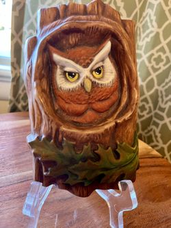 Vintage ceramic owl plaque