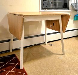 Bamboo Drop-Leaf Dining Table Set with 4 Folding Chairs – Space Saving