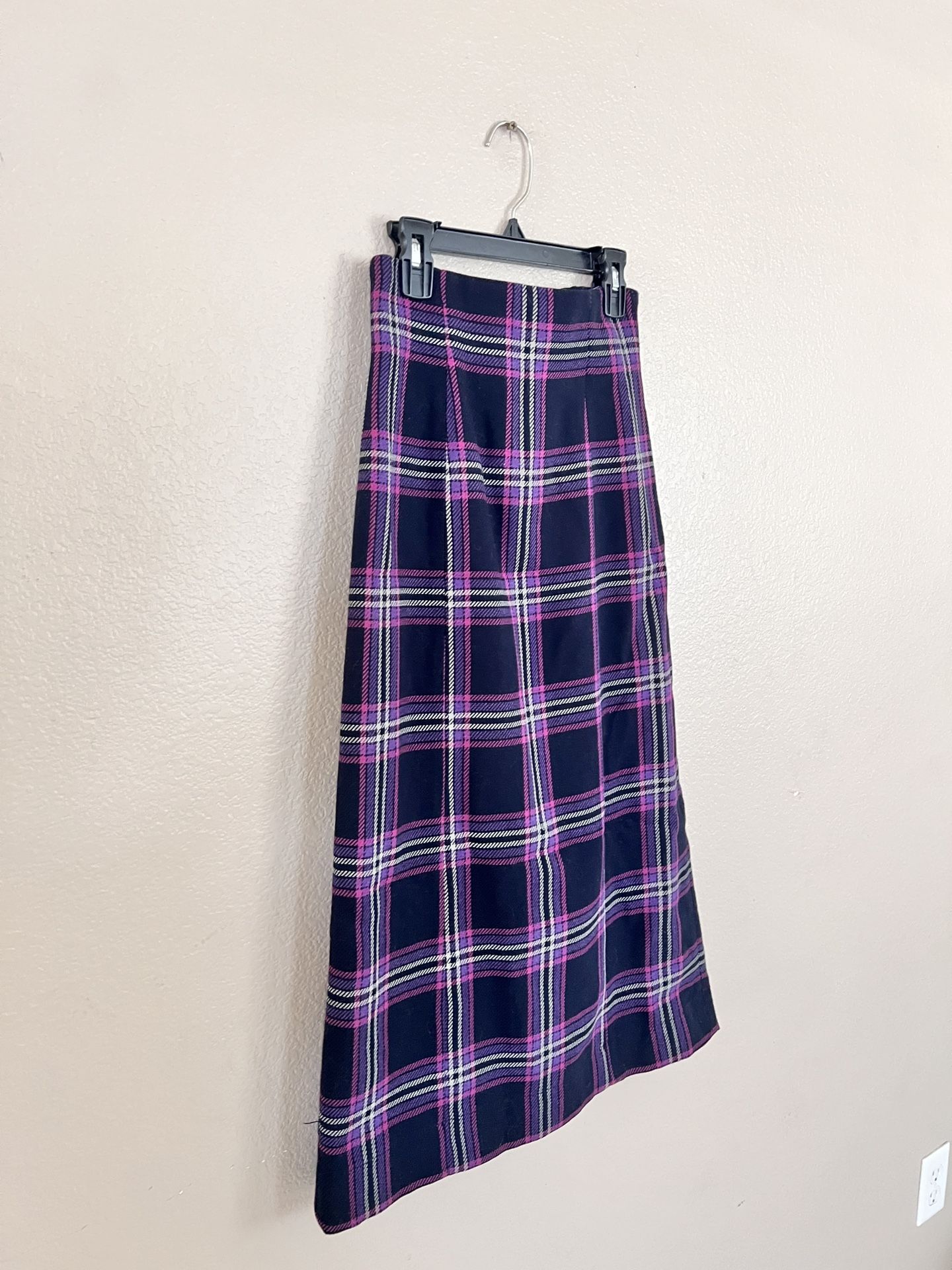 snidel purple plaid maxi skirt