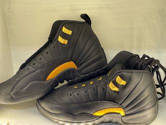 Air Jordan 12 Retro Black Gold Sneakers no laces