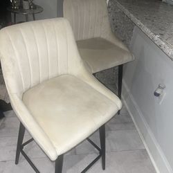2 Beige Stools