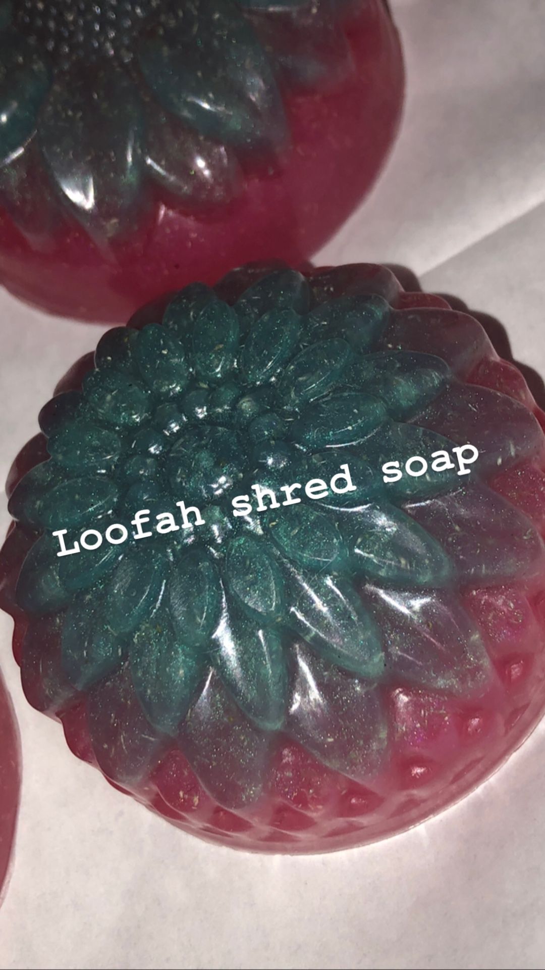 Loofah shred soaps scented in sex bomb