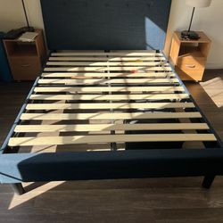 Zinus Upholstered Bed Frame (Queen) – Minor Leg Fix, Stable