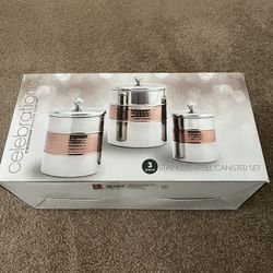 3 Piece Stainless Steel Canister Set