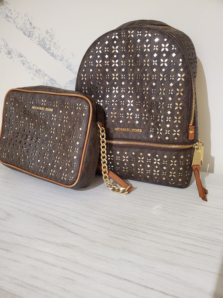 Michael Kors backpack and crossbody,set of two cost $320