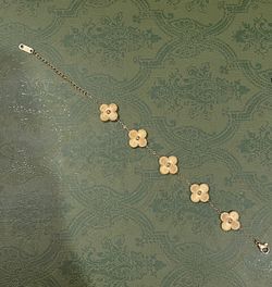Yellow Gold Tone Clover Bracelet 