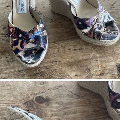 Jimmy Choo Phyllis Floral Wedge Slide 