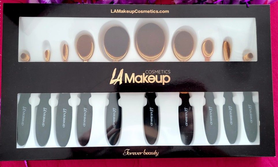 10pcs Oval Makeup Brush Set