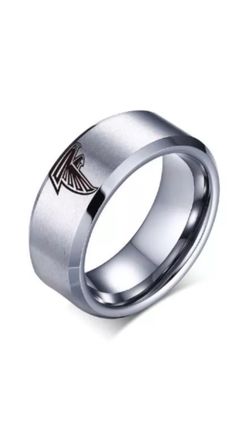 Atlanta Falcons Silver Titanium Ring