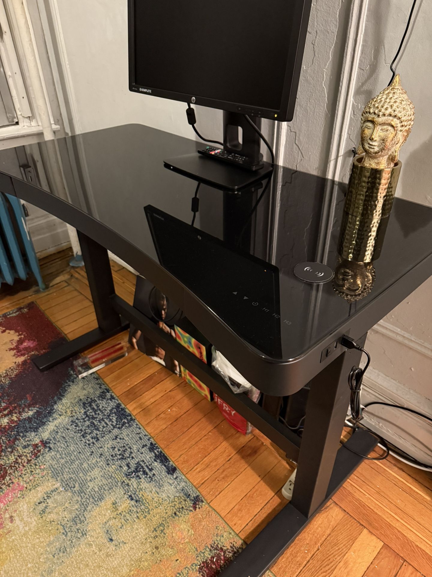 Adjustable Glass Top Table