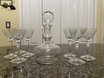 Vintage Decanter and Glasses 