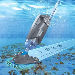 Cordless Pool Vacuum for Above Ground Pool with Telescopic Pole, 18.5 GPM Powerful Suction, 45 Mins Runtime, Rechargeable Handheld Pool Cleaner with 2