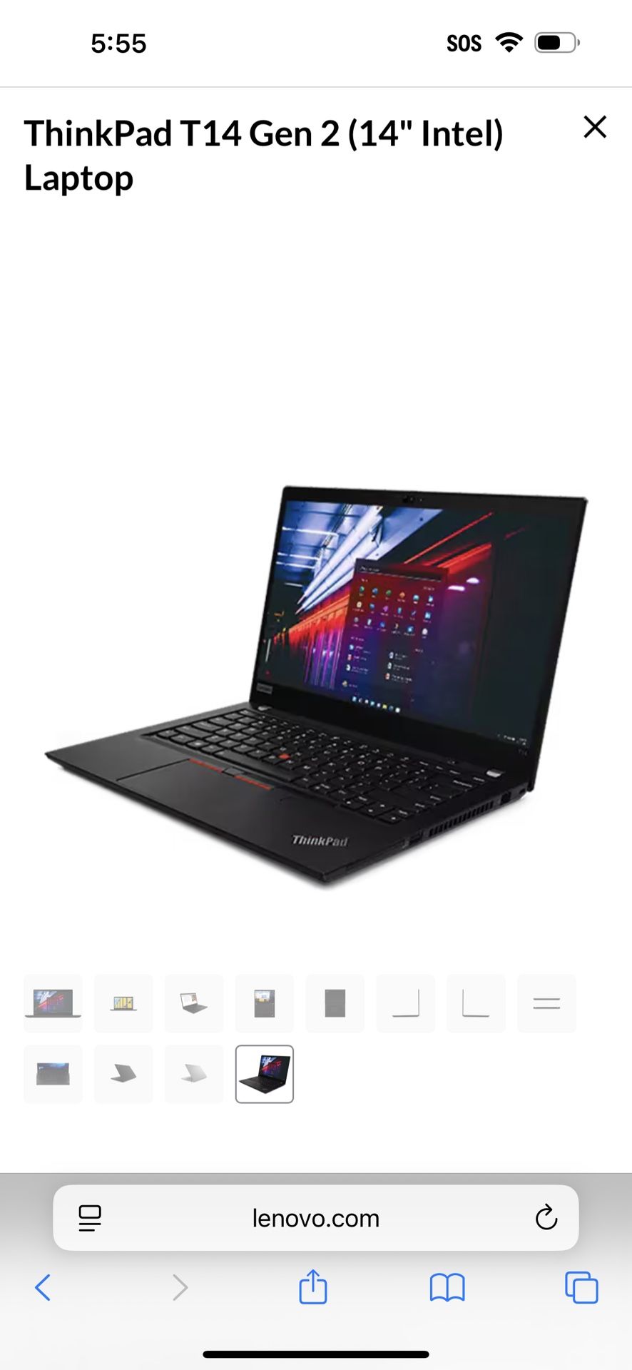 Lenovo ThinkPad T14 Gen 2 Windows 10 Pro 8GB RAM, 512GB SSD, i7-1185G7 vPro w/ Charger NEW IN BOX