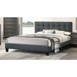 King Grey Euro Platform Bed With Ortho Mattress Included