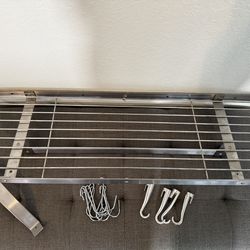 Stainless Steel Pot & Pan Rack (including several more hooks)