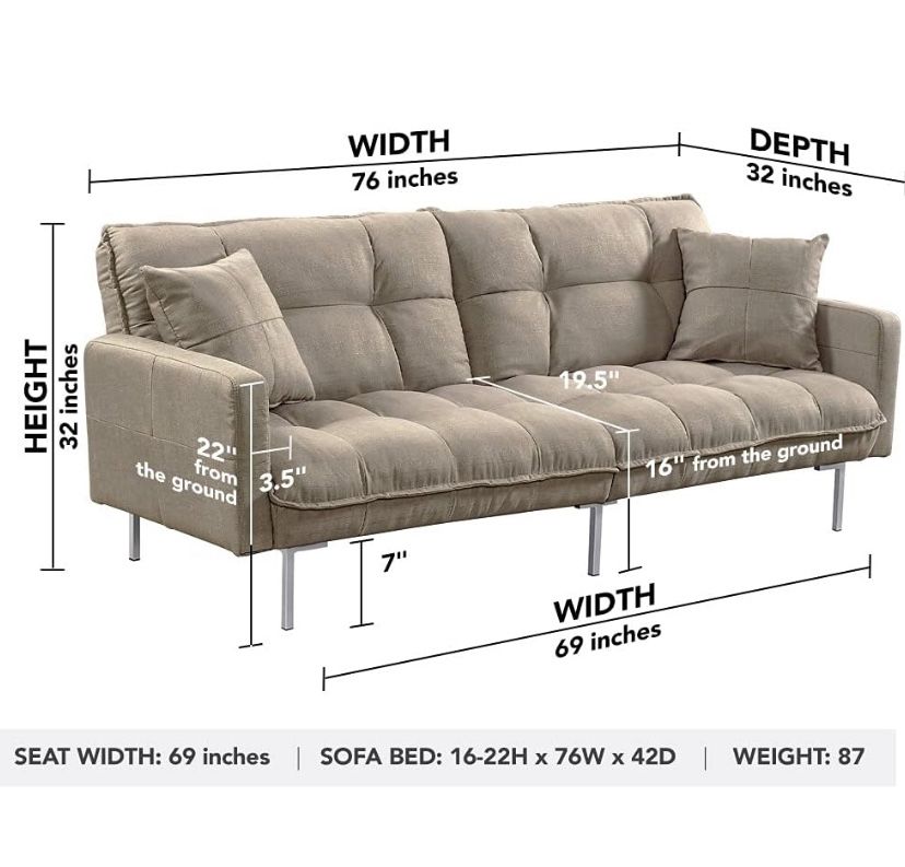 Grey Full Size Futon