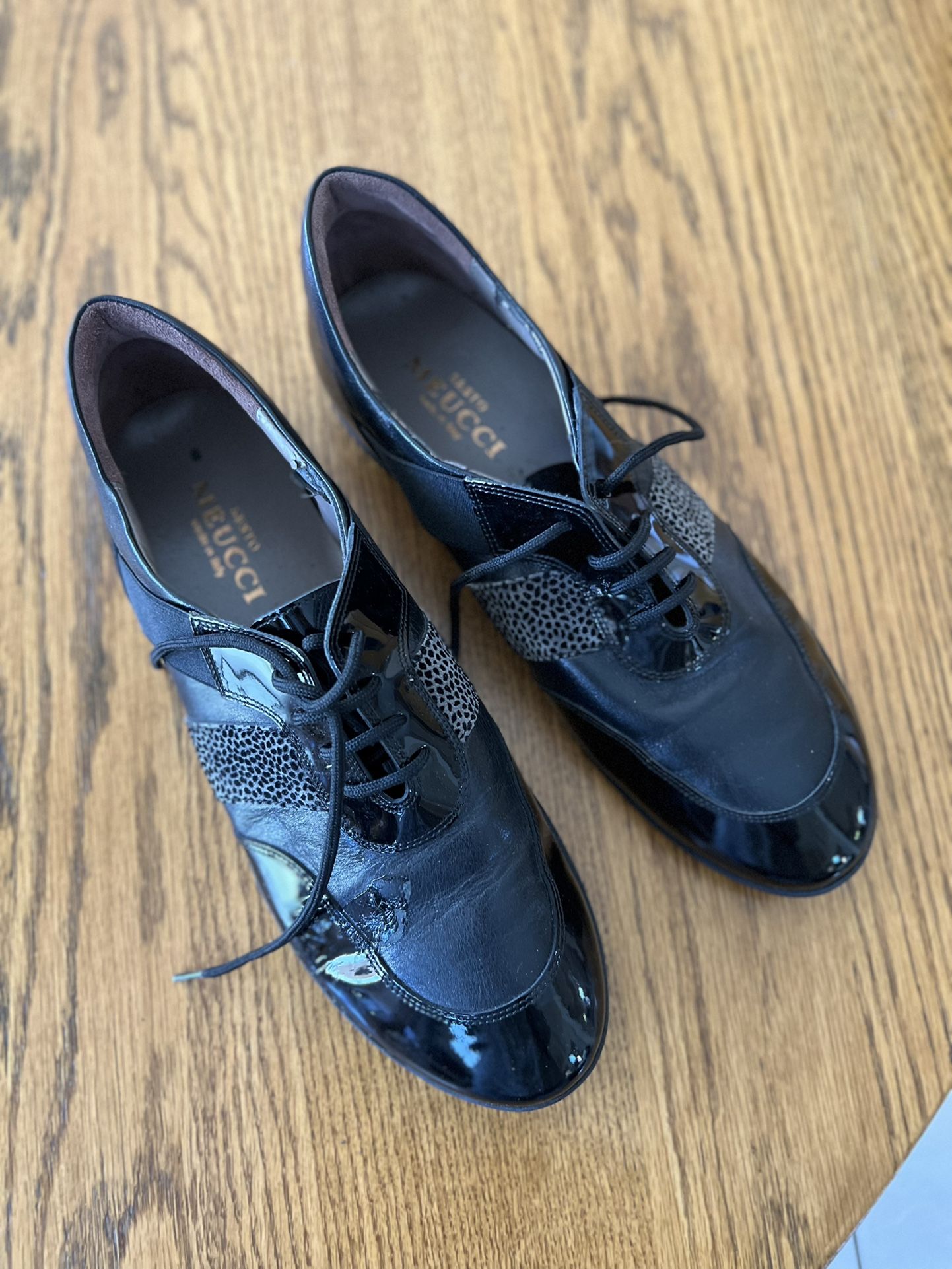 Sesto Meucci Black Flats Details 8M Italy With Gommus Soles