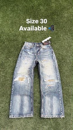 Distressed Denim Blue Jeans