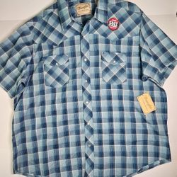 Wrangler Western Button Down Short Sleeve Shirt Mens 2XL 