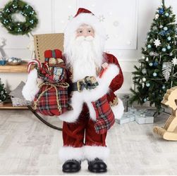 Christmas Decorations, 12" Santa Claus, Christmas Figurine Figure Decor with Christmas Sock and Gifts Bag for Holiday Party Home Decoration