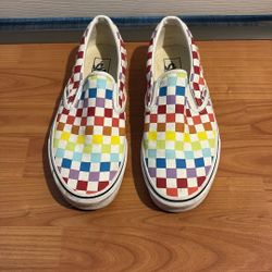 8.5 M / 10 W Rainbow Checkered Vans
