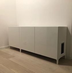 Custom IKEA Bestia Storage Cabinet with Cat Door