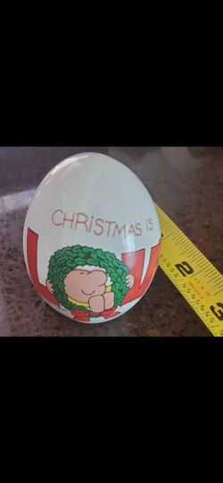 Christmas Is Ceramic Egg Figurine