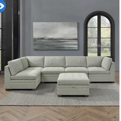 Thomasville Tisdale Boucle Modular Sectional Sofa