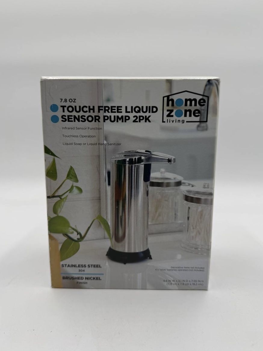 Soap Dispenser Touches Infrared Sensor Pump 2 Pack Kitchen Bathroom Home Zone